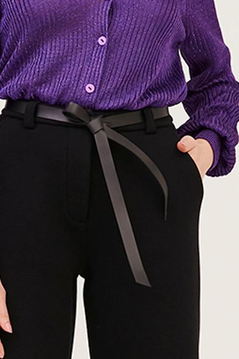 Calça Pantacourt Em Tricot Dublado